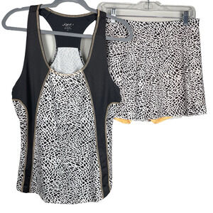 JOFIT 2 Piece Set Tank & Skort Size Medium Animal Print Pickleball Tennis Golf